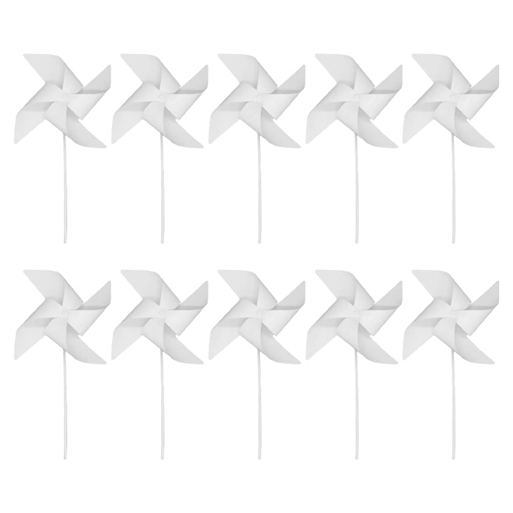 TOYANDONA 24pcs Make Your Own Windmill Kits DIY Painting Crafting Spinner Pinwheel Blank Pinwheel Toy for School Work Home Crafting