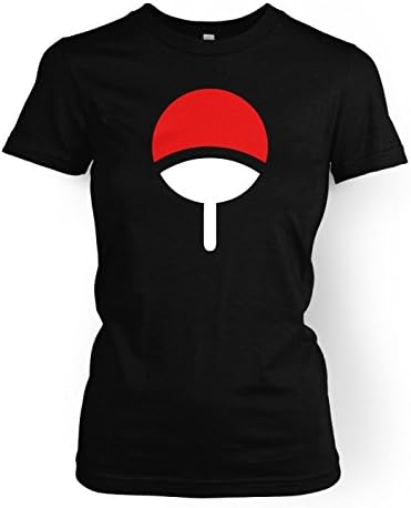 Uchiha Family Women's T-shirt - Japanese Anime Geeky Tshirt - Black Medium Size