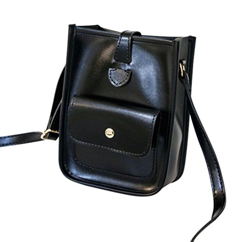 LLguz Fashion Women Vintage Leather Crossbody Bag Bucket Shoulder Bag Phone Bag Messenger Bag, Ladies Handbag Crossbody Bag