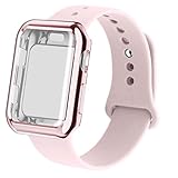 RUOQINI Smartwatch Band with Case Compatiable for Apple Watch Band, Silicone Sport Band and TPU Case for Series 4/3/2/1