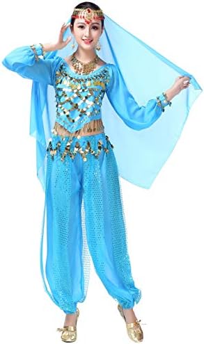 Disfraz De Danza Del Vientre Para Niñas Con Cinturón, Velo Y Pulseras – Perfecto Para Halloween Y Carnaval