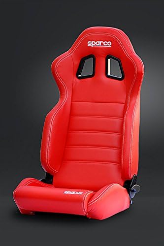 Amazon Sparco スパルコ リクライニングセミバケットシート R100sky ミラノレッドpvcレッドレザー ホワイトステッチ シート 車 バイク
