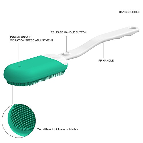 Waterproof Electric Facial & Body Cleansing Brush Kit with Soft Silicone Exfoliating Head and Handle, Scrub System for Face and Muscle Massage by INNERNEED