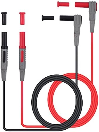 AUTOUTLET Electrical Multimeter Test Leads Kit with Alligator Clips Multimeter Probes Professional Test Probes 4mm Banana to Plounger Mini Hooks 1000V, 10A Set of 8
