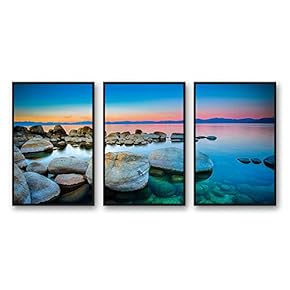 Framed for Living Room Bedroom Lake Tahoe for x3 Panels
