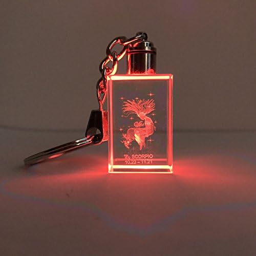Twelve Constellations Crystal Keychain 6-LED-Colour-Light Auto Transform (Scorpio)