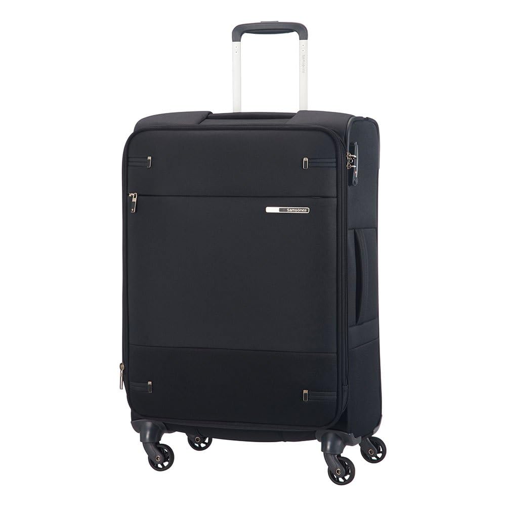 Samsonite Base Boost - Soft Luggage Suitcase 66 cm Medium Size, Trolley Case with 4 Wheels, TSA Lock, Lightweight & Expandable, 67.5 L, Black