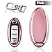 QBUC Car Key Cover, 3 4 5 Button Case Key Fob Cover with Key Chain, Replacement Key Fob(Pink)