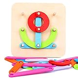 Go On 123 Wooden Activity Letter and Number Sorter Montessori Toys Educational Preschool Shape Color Recognition Geometric Board Block Stack Sort Puzzle Toys for Kids Baby Toddler Boy Girl