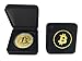 Bitcoin Commemorative Coin with Showcase Box and Plastic Round Display Case Set | Cryptocurrency Coin for HODL Fans | BTC Novelty Physical Token Coins are a Good Present Ideas for Office Desk Decor
