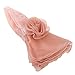 Vbiger Women Floral Pattern Chiffon Layer Kentucky Derby Wide Brim Hat ( Peach Pink)