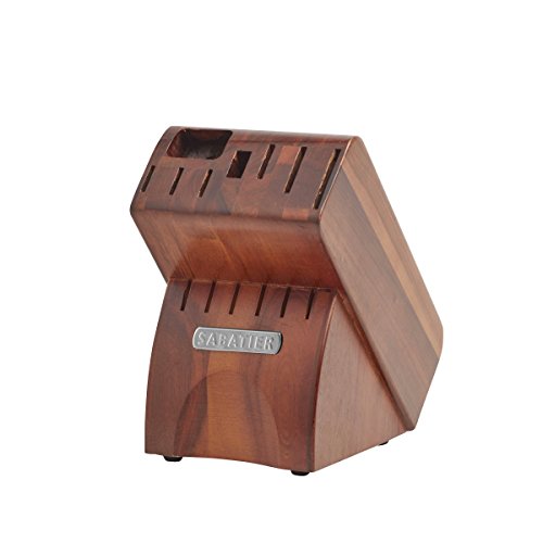 Sabatier 15Piece TripleRivet Knife Block Set with Acacia Block