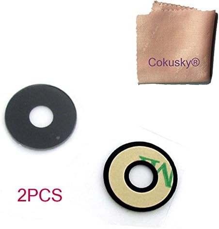 Cokusky 2pcs Back Camera Glass Lens Cover with Adhesive Repair for HTC One M8(2pcs)