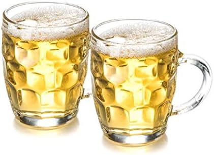 えみり ビールカップ グラスコップ 2点セット メガジョッキ お茶 缶ビール用 大容量 耐熱ガラス 透明 ハイボール 型a