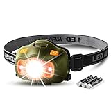 besti 200 Lumens CREE LED Headlamp,White & Red LEDs and 5 Lighting Modes, Adjustable Strap, IPX4 Water Resistant. Great For Running, Camping, Hiking & More.(Batteries Included)