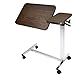 Vaunn Medical Adjustable Tilt Overbed Bedside Table with Wheels for Hospital and Home Use