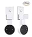 Feiyen Outlet Wall Mount Hanger Stand for Dot 2nd Generation Without Mess Wires Or Screws, Space-Saving Holder Case Plug Mounting Bracket in Kitchens, Bathroom and Bedroom (White-2Pack)