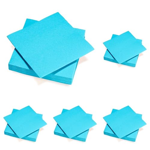 40 Serviettes en Papier Tex Touch Bleu Turquoise FSC® - 38 x 38 cm (Lot de 5)