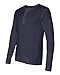 Canvas Long Sleeve Henley T-Shirt. 3150 - Large - Navy
