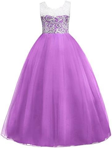 Big Little Girl Princess Embroidery Flower Lace Long A Line Pageant Dress Kids Floor Length Prom First Holy Communion Bowknot Dress Puffy Tulle Maxi Ball Gown for Wedding Party Birthday Purple 8-9 Big Little Girl Princess Embroidery Flower Lace Long A Line Pageant Dress Kids Floor Length Prom First Holy Communion Bowknot Dress Puffy Tulle Maxi Ball Gown for Wedding Party Birthday Purple 8-9