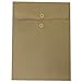 JAM PAPER 9 x 12 Open End Premium Envelopes with Button and String Closure - Brown Kraft Paper Bag - 25/Pack