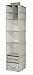 mDesign Chevron Fabric Hanging Closet Storage Organizer, for Clothing, Sweaters, Shoes, Accessories - 7 Shelves and 3 Drawers, Taupe/Natural