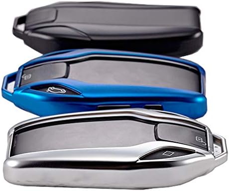 ontto Smart Display Remote Key Fob Cover Case Shell Holder with Keychain Keyring Soft TPU Key Skin Keyless Fit for BMW 5 Series 7 Series Blue - Image 5