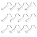 CrazyPiercing 12pcs Wholesale Lot Bling-Bling Crystal Rhinestone Stainless Steel Body Piercing Jewelry Nose Ring, Hypoallergenic, 20 Gauge