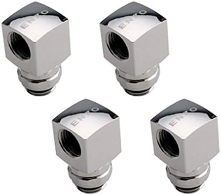 Enzotech G1/4" 90° Rotary Fitting, Chrome, 4-Pack