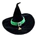 IDS Home Halloween Party Witch Hat Costume Accessory Green Velour Halloween Costume for Girl Women Adult Masquerade Cosplay Costume Accessory and Daily Halloween Party Decor Decorations Witch Hat
