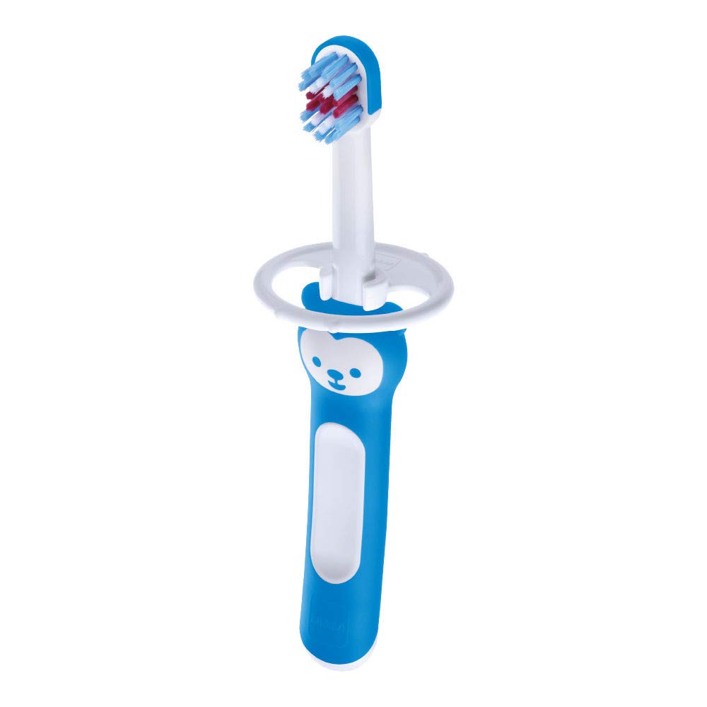 Mam Baby'S Brush Toothbrush with Safety Ring, 6+ Months, Blue
