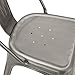 Adeco Metal Stackable Industrial Chic Dining Bistro Cafe Side Chairs (Set of 2), Silver Gun Metal