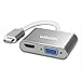 wesimi USB C to HDMI VGA Adapter ，USB 3.1 Type C (USB C) To VGA HDMI UHD Converter Adapter With Aluminium Case For Macbook/Chromebook Pixel, Plug And Play