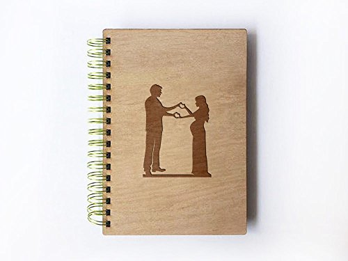 Wedding Guest book (wood) - notebook - Pregnant