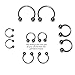Pair of Steel Circular Barbell Horseshoes Earrings 18,16,14 Gauge