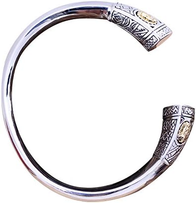 JadeAngelJade Angel Retro Vintage Sterling Silver Cuff Bangel Bracelet Engraved Holy Mary