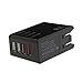 iKits (CB/ETL) 4-Port USB Wall Charger Multi Port Charger with Universal Travel Adapter US UK EU AU, 2Port 1A+ 2 Port 2.4A Smart IC Technology for iPhone, iPad, iPod, Samsung,Moto,Huawei & More Black