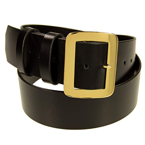 Santa Claus Belt, 2.5" Wide Leather Belt, Brass