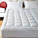 Mattress Topper Queen ❤ (2 Bonus Pillow Cases )❤ Plush Down Alternative Quilted Fitted Skirt Protector Mattress Pad Reviver Enhancer Deep Pocket Fits 8-21 Inches Hypoallergenic Soft White Bed Cover