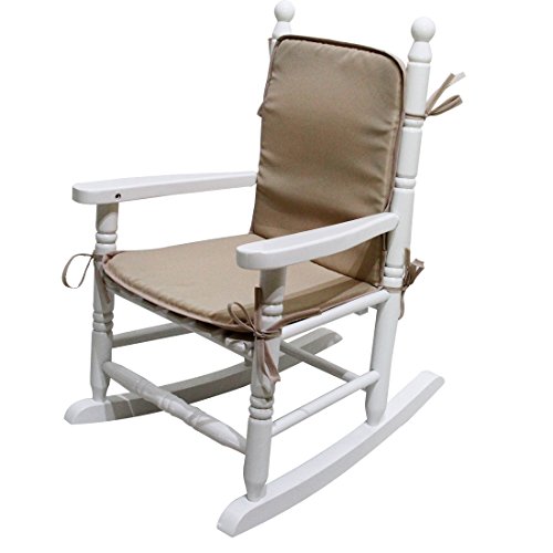 Caymus Child's Solid Hardwood Outdoor Rocking Chair Country Plantation Porch Rocker with cushion - Thumbnail 5