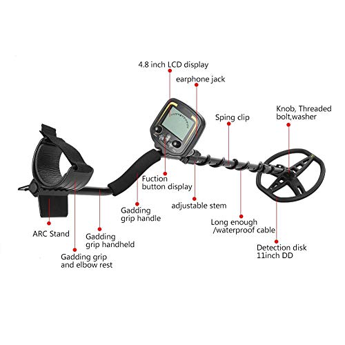 Metal Detector, High Accuracy Waterproof Metal Detector Finder, LCD Display, Pinpoint Posit, for Gold Digger Treasures Hunters - Thumbnail 4