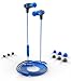 Sentey Black/Blue Earbuds Earphones in Ear Headphones Headset Metal Audiophile for Music Running Travel Carrying Case Included Tangle Free Cable Oryon LS-4217 Inline Control Microphone Kids Men Girls