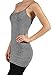 VIV Collection 4-PK Spaghetti Strap Cami Cotton Tank Top (Large, Black/Black/White/Heather Gray)