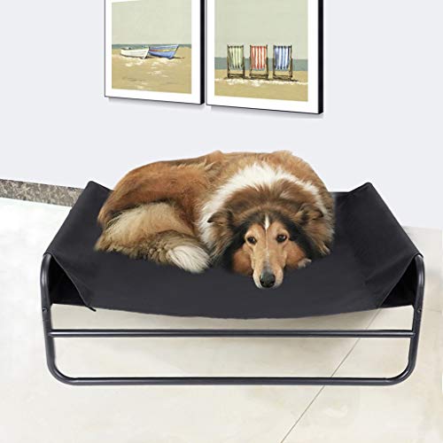 Elevated Cooling Pet Bed, Folding Pet Cot, Dog Bed - Breathable Fabric & Metal Frame Rest Bed Orthopedic, Easy Clean for Small, Medium, Large, Extra Large 33.9 x 33.9 x 12.6 inches