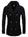 Tom's Ware Mens Stylish Fashion Classic Wool Double Breasted Pea Coat