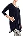 A.F.Y All For You Women's 3/4 Sleeve V-Neck Tunic Top With Side Pockets Navy XX-Large