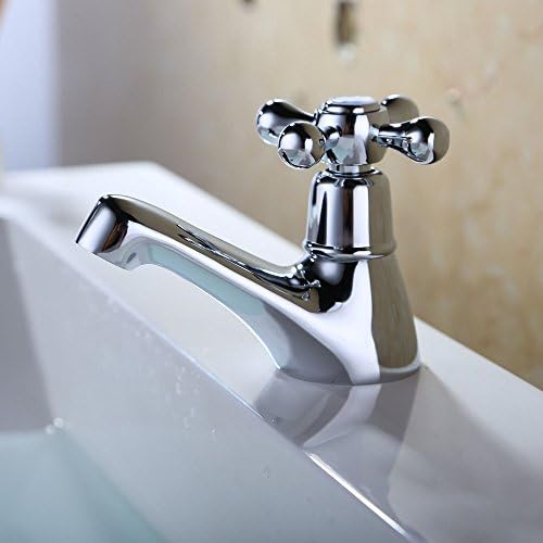 Weirun Bathroom BRASS Vanity Sink Basin Faucet Single Lever Cold Taps with Supply Hose, Polished Chrome