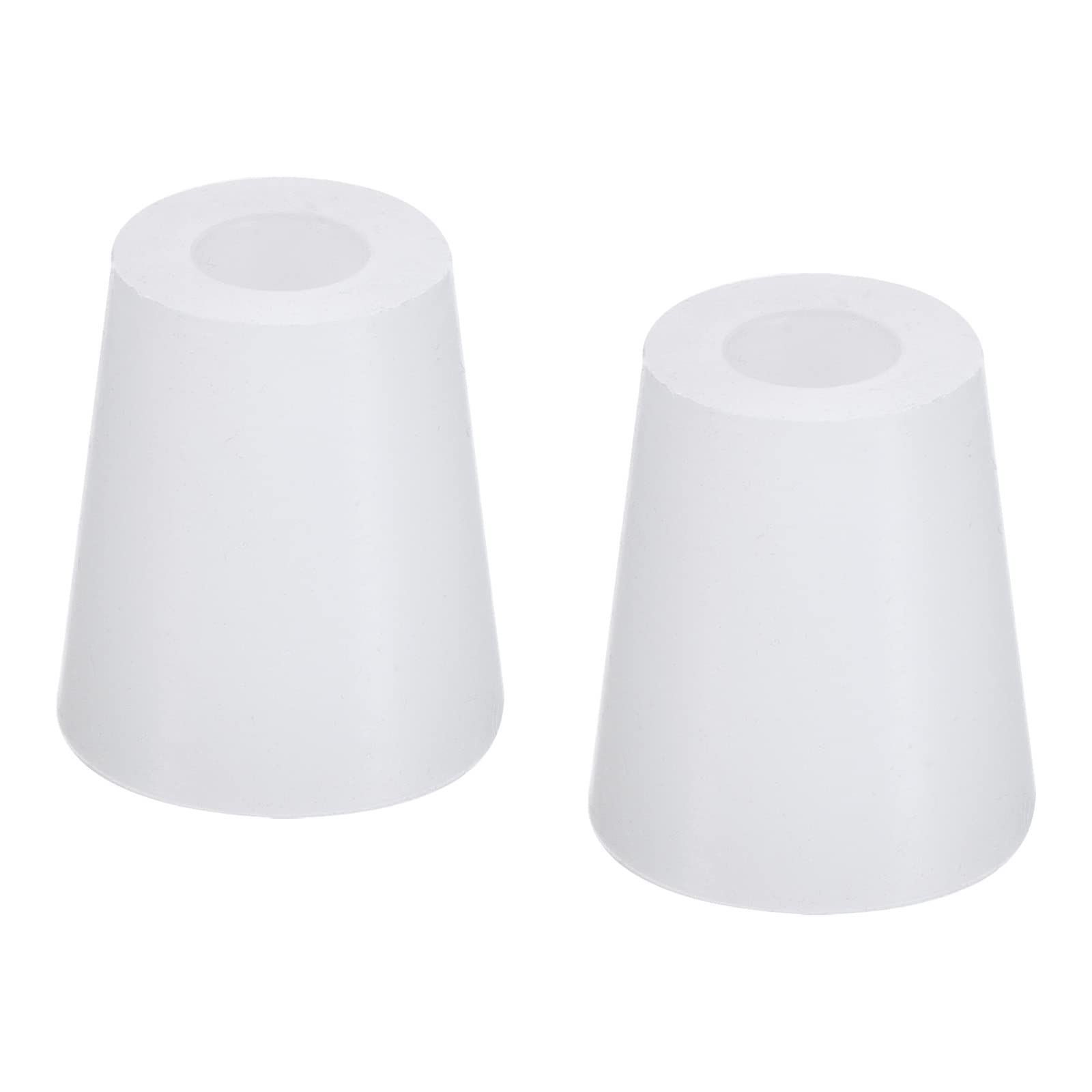 YOKIVE 2Pcs Silicone Rubber Stoppers with Hole, Tapered Plugs with High-temperature Resistance | Protect Hole, Great for Lab Industry (White, 17mm to 23mm)