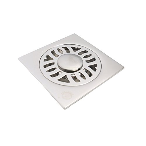 Square DesignShower Drain, Polished Chrome, KRUDE