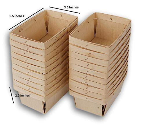 Jumping Daisy Pint Rectangular Vented Wooden Berry Baskets - Set of 20